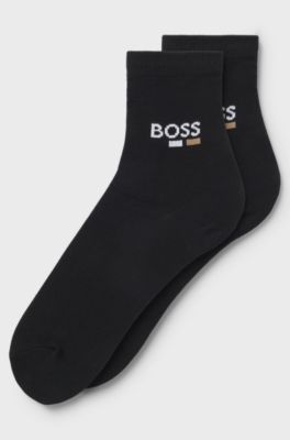 Paquete de dos calcetines tobilleros de algod&oacute;n para ni&ntilde;os, Negro