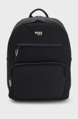 Kids' backpack with logo and signature-stripe print, Black