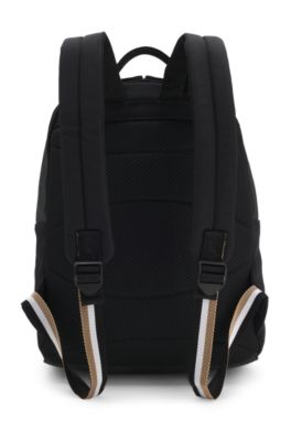 Kids' backpack with logo and signature-stripe print, Black