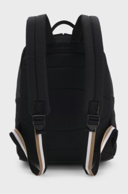 Kids' backpack with logo and signature-stripe print, Black