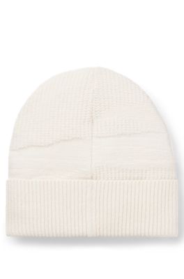 Berretto per bambini con motivi e logo ricamato, Beige chiaro