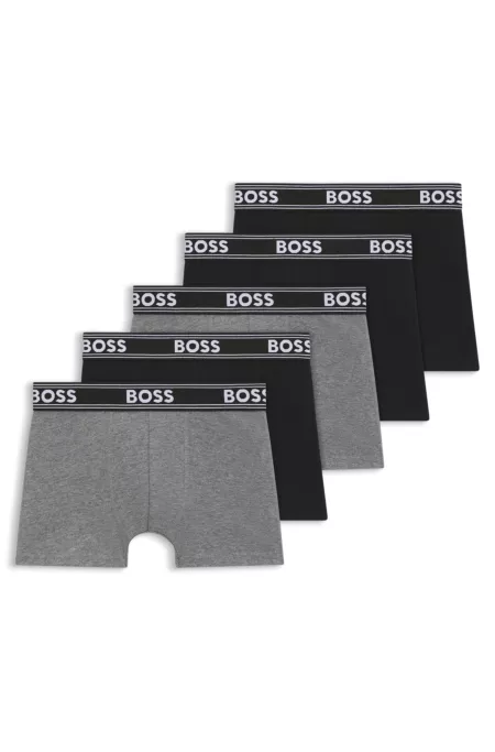 Paquete de cinco calzoncillos bóxer para niños en algodón elástico