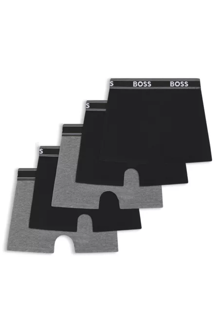 Paquete de cinco calzoncillos bóxer para niños en algodón elástico