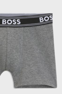 Boxer in cotone elasticizzato per bambini in confezione da cinque, Nero