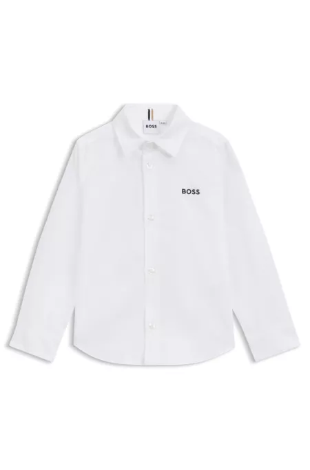 Chemise en coton Oxford à logo brodé pour enfant