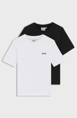 Kids' two-pack of slim-fit T-shirts in cotton, Patterned