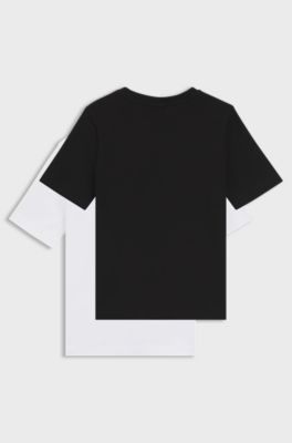T-shirt per bambini in confezione da due, Nero / Bianco