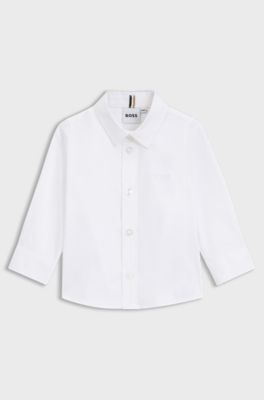 Camicia regular fit in cotone Oxford bambini, Bianco