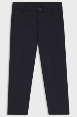 Pantaloni abito regular fit bambini in misto lana, Blu scuro