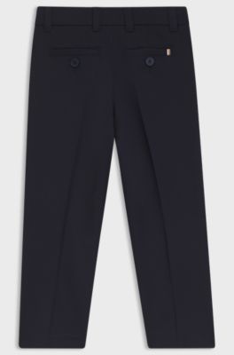 Pantaloni abito regular fit bambini in misto lana, Blu scuro