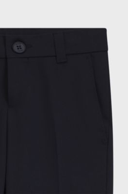 Kids Regular-Fit Anzughose aus Woll-Mix, Dunkelblau