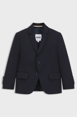 Giacca abito bambini in misto lana, Blu scuro