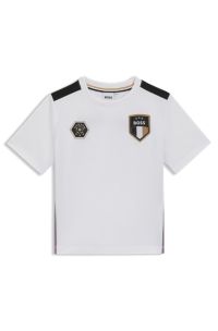 T-shirt voor kinderen van stretchjersey met biesjes met gradiëntprint, Wit