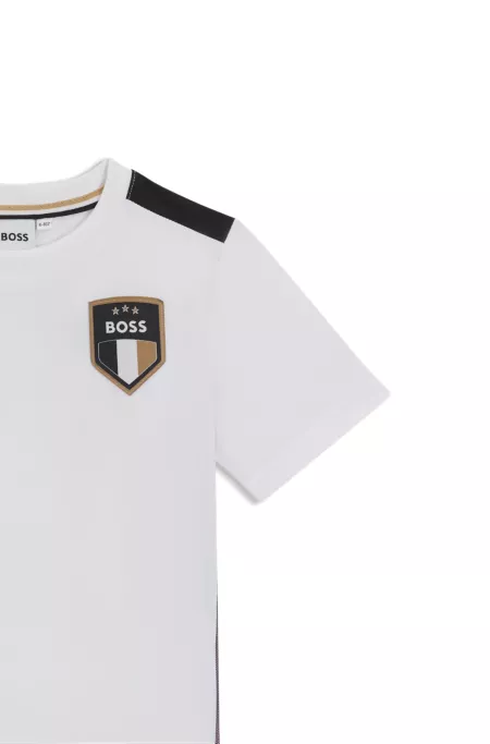 Camiseta de punto elástico para niños con estampado degradado