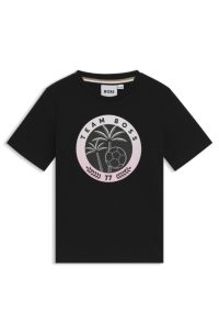 Katoenen T-shirt met creatief artwork, Zwart