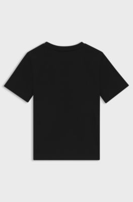 Katoenen T-shirt met creatief artwork, Zwart