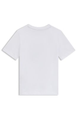 Kids' T-shirt in cotton with creative artwork, White
