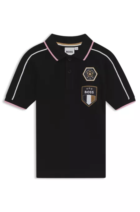 Polo en piqué de coton à détails contrastants pour enfant