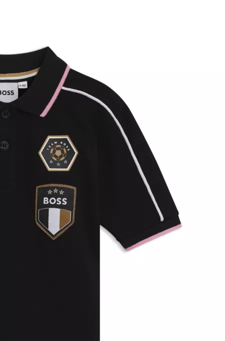 Polo en piqué de coton à détails contrastants pour enfant