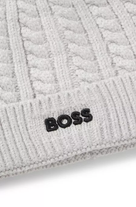 Bonnet en maille torsadée avec logo brodé pour enfant