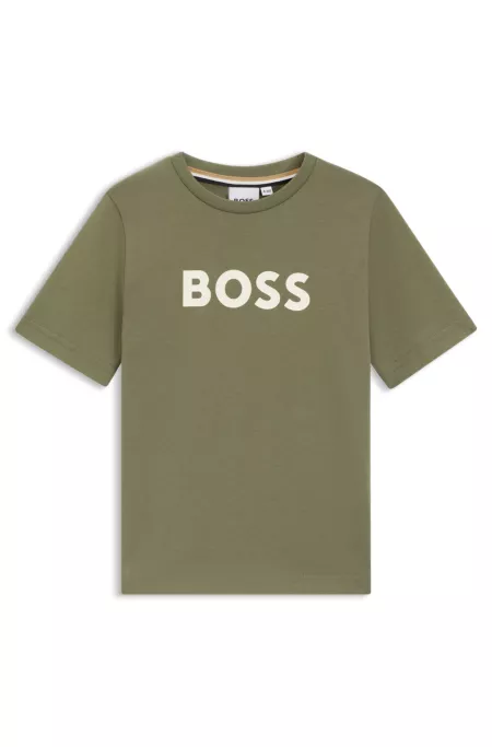 Camiseta para niños en punto de algodón con logo estampado