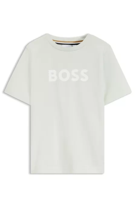 Camiseta para niños en punto de algodón con logo estampado