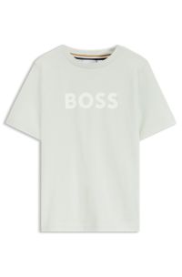 Kids' T-shirt in cotton jersey with logo print, Light Green