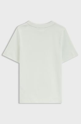 Kids' T-shirt in cotton jersey with logo print, Light Green