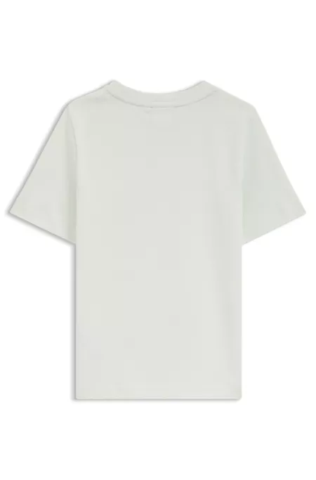 Camiseta para niños en punto de algodón con logo estampado