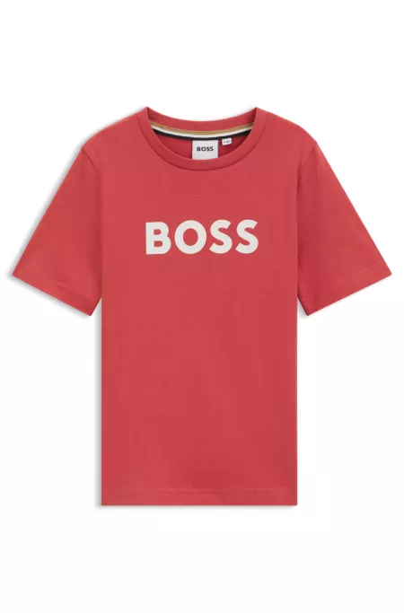 Camiseta para niños en punto de algodón con logo estampado