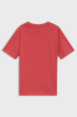 Kids' T-shirt in cotton jersey with logo print, Red