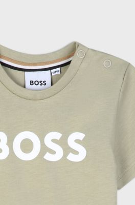 Kinder-T-Shirt mit Logo, Gr&uuml;n