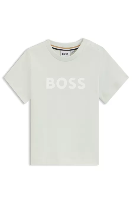Camiseta para niños en punto de algodón con logo estampado