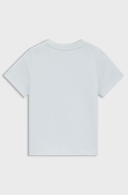 Kids' T-shirt in cotton jersey with logo print, Light Blue