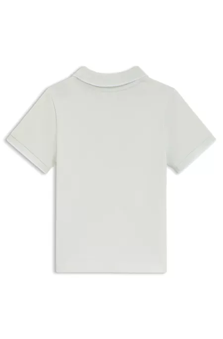 Polo para niños de piqué de algodón con logo estampado