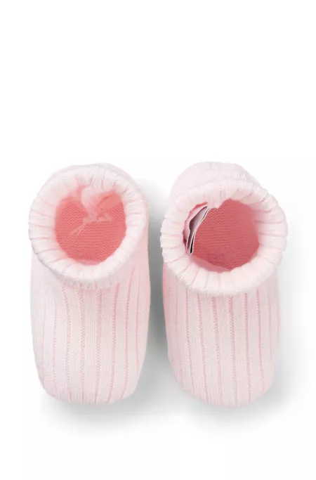 Mules en maille de coton avec logos pour bébé
