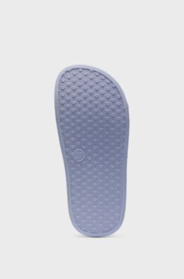 Sandali slider bambini con logo a contrasto, Blu