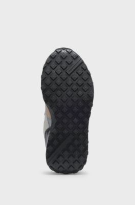 Kids' logo trainers in leather and canvas, Multicoloured