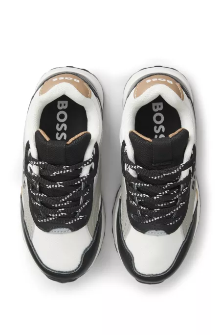 Sneakers für Kinder aus Leder und Canvas mit Logo