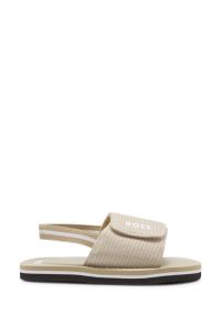 Sandales enfant &agrave; logo imprim&eacute;, Beige