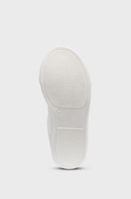 Kids Sneakers aus Leder und Canvas, Wei&szlig;