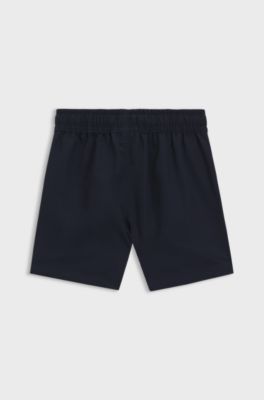 Kids' swim shorts with signature-stripe details, Dark Blue