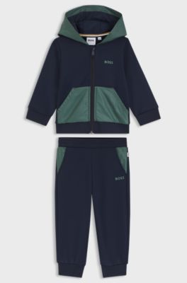 Kids' tracksuit set with Double-B-monogram inserts, Dark Blue