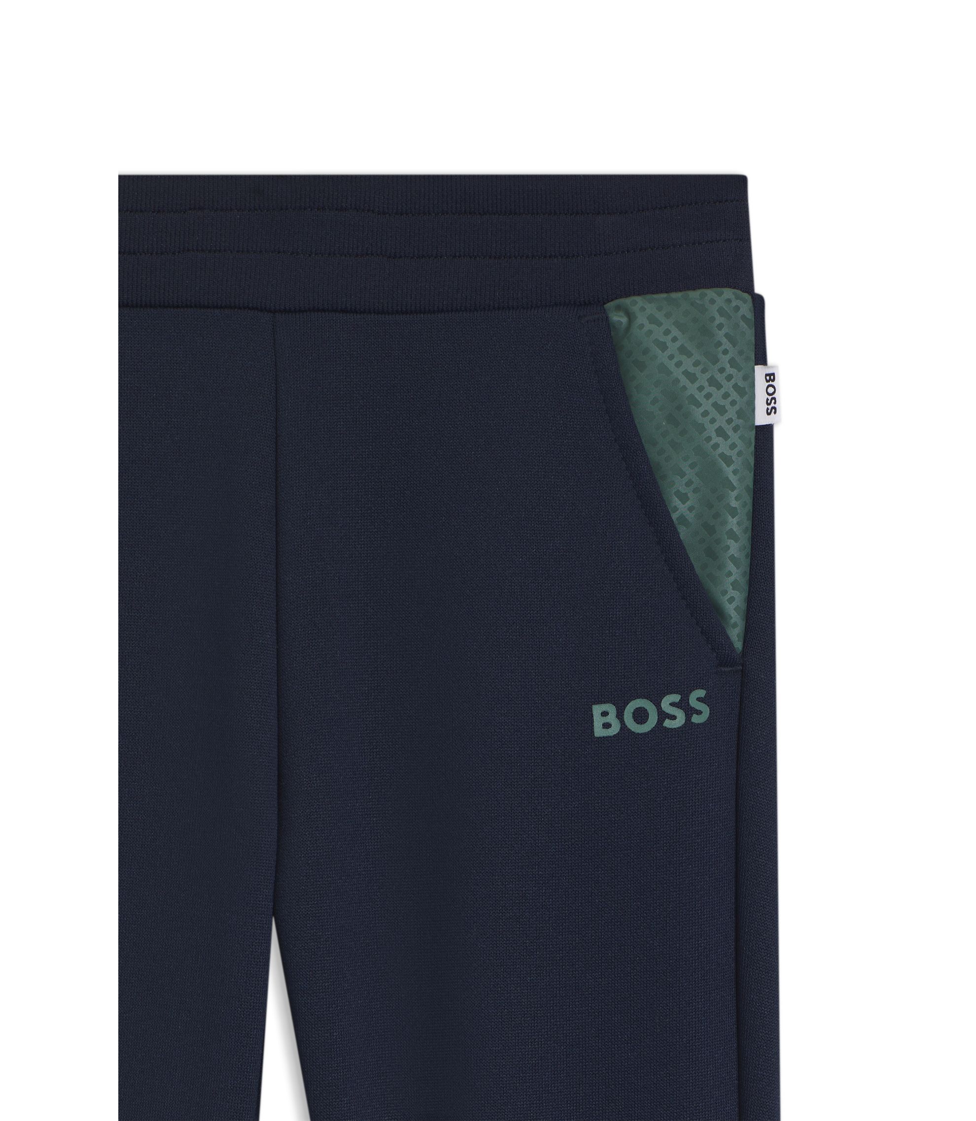 BOSS - Kids' tracksuit set with Double-B-monogram inserts - Dark Blue