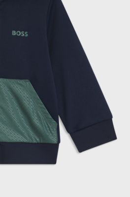 Kids' tracksuit set with Double-B-monogram inserts, Dark Blue