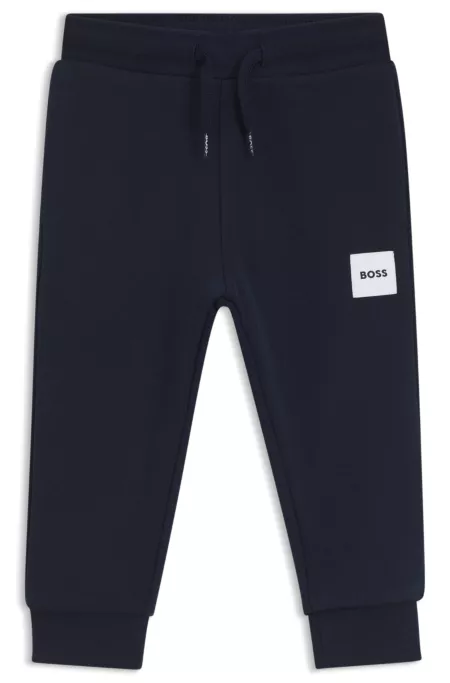 Pantalones de chándal para niños de forro polar con etiqueta con logo