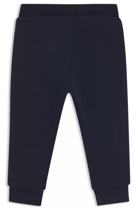 Pantalones de chándal para niños de forro polar con etiqueta con logo
