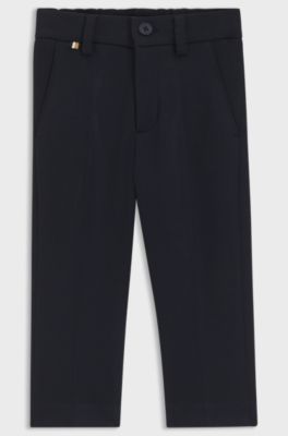 Kids' suit trousers in stretch piqu&eacute;, Dark Blue