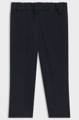 Kids' suit trousers in stretch piqu&eacute;, Dark Blue