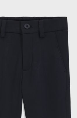 Kids' suit trousers in stretch piqu&eacute;, Dark Blue